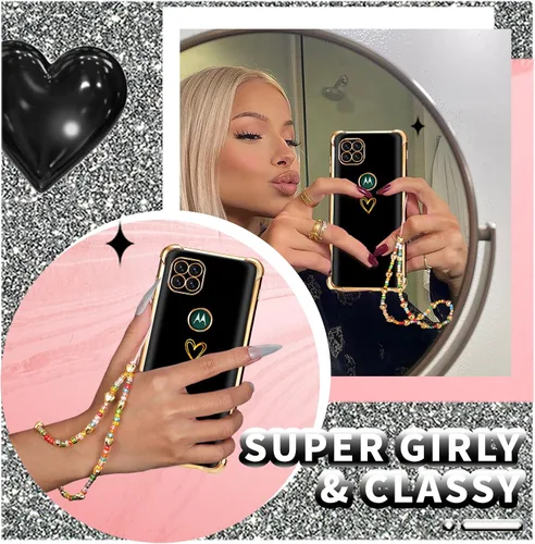 Miniatura 3 de Petitian Funda para Motorola Moto One 5G ACE para mujeres y niñas, con forma de corazón, bonita estética femenina (3 en 1), diseño de corazones