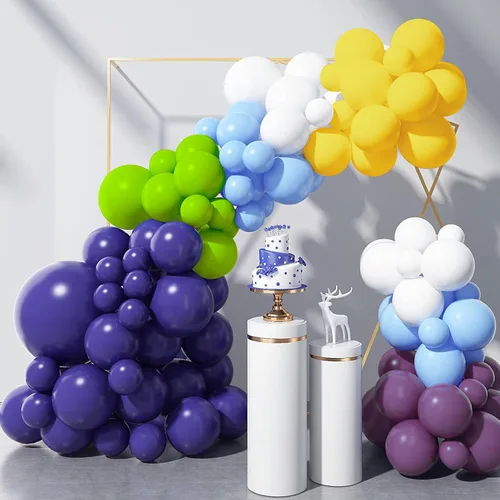 Miniatura 6 de EMART 100 globos azul rey de 12 pulgadas con cinta, látex de calidad helio para cumpleaños, boda, baby shower, graduación, decoración de Navidad
