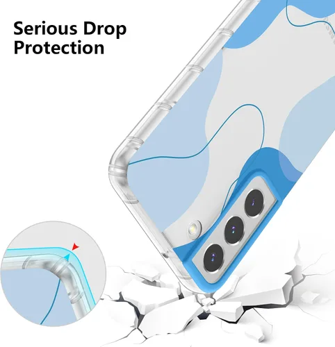 Miniatura 4 de DEFBSC Funda compatible con Samsung Galaxy S22, diseño artístico de forma suave con funda protectora de parachoques incorporada, bonita funda