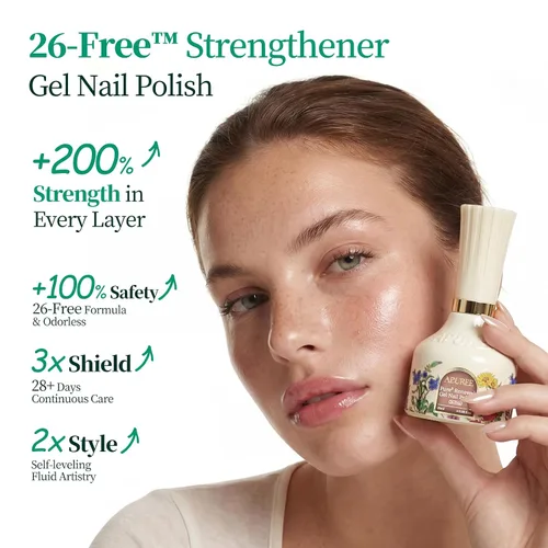 Miniatura 5 de APUREE Esmalte de uñas de gel fortalecedor: ámbar traslúcido Certificado USDA de base biológica Calidad de salón libre de HEMA Esmalte de gel