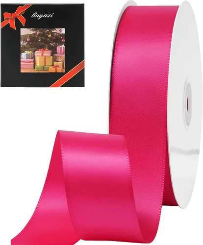 Miniatura 14 de LIUYAXI Cinta negra de doble cara, 1-1/2 pulgadas x 50 yardas, uso para envoltura de regalos, ramos de flores, fabricación de lazos, decoración