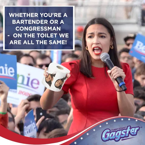 Miniatura 4 de Alexandria Ocasio-Cortez - Rollo de papel higiénico político divertido de Gagster – Broma de TP Regalo Demócrata y Republicano, regalos de broma