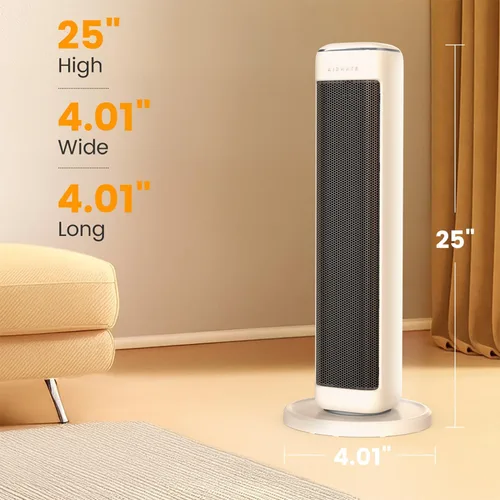 Miniatura 2 de Calentadores de espacio de 25 pulgadas para uso en interiores, habitaciones grandes, calentadores eléctricos para uso en interiores con termostato