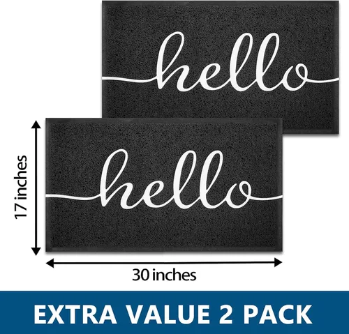 Miniatura 2 de EARTHALL Paquete de 2 tapetes para puerta de 30 x 17.5 pulgadas, duradero, antideslizante, ultra absorbente de barro, fácil de limpiar, para garaje