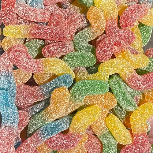 Miniatura 2 de Trolli Sour Glowworms Halal I Gusanos gomosos con sabor a fruta con revestimiento agrio I 3.53 oz 3.5 onzas
