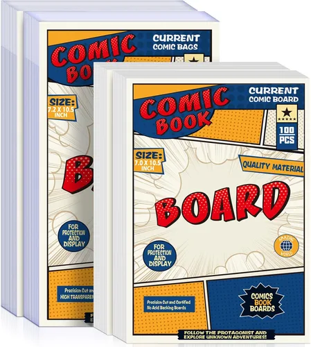 Miniatura 7 de 100 bolsas de cómics de tamaño actual, bolsas de cómics de 7.2 x 10.5 pulgadas, transparentes, sin ácidos y reutilizables, para cómics regulares