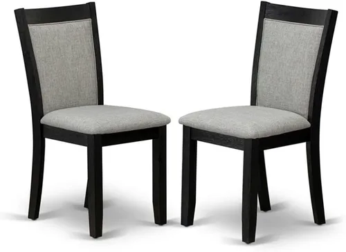 Miniatura 12 de East West Furniture MZC0T01 Monza Parson - Sillas de comedor tapizadas de tela de lino crema, juego de 2, lino cepillado blanco