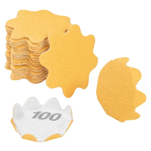 Miniatura 10 de Keystone Flex Edge Gold - Discos de lijado de gancho y bucle de 1 pulgada, papel de arena ondulado para lijadoras de cuencos y accesorios de lijado