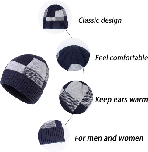 Miniatura 4 de LANGZHEN Gorro de invierno grueso y cálido para uso diario gorro de punto suave y elástico para mujer