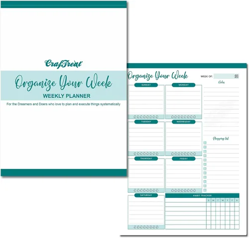 CrafTreat Agenda semanal sin fecha, organizador de tareas de productividad de 52 hojas con lista de tareas, planificador de bloc de notas de lista