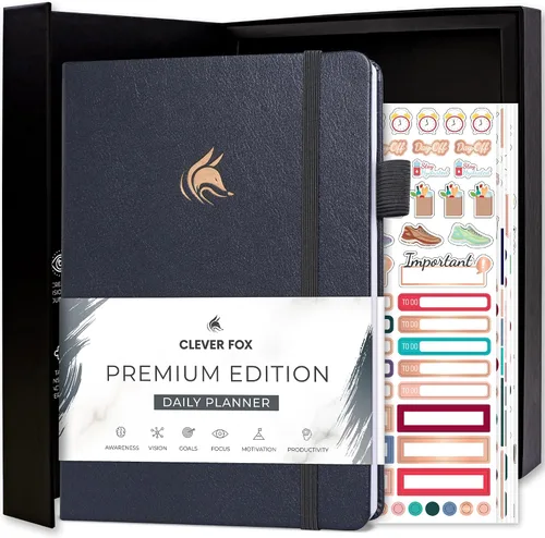 Miniatura 12 de Clever Fox Agenda Diaria, edición superior. - Planificador diario de lujo con horario por hora, organizador personal, diario de productividad