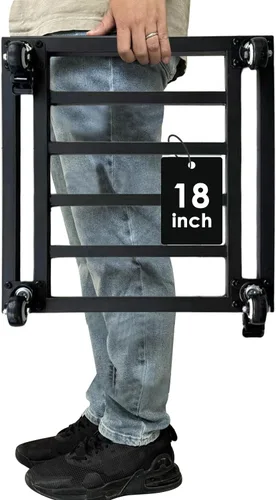 Soporte cuadrado para plantas de 18 pulgadas con ruedas, resistente, organizador grande de metal para plantas en interiores y exteriores, plataforma
