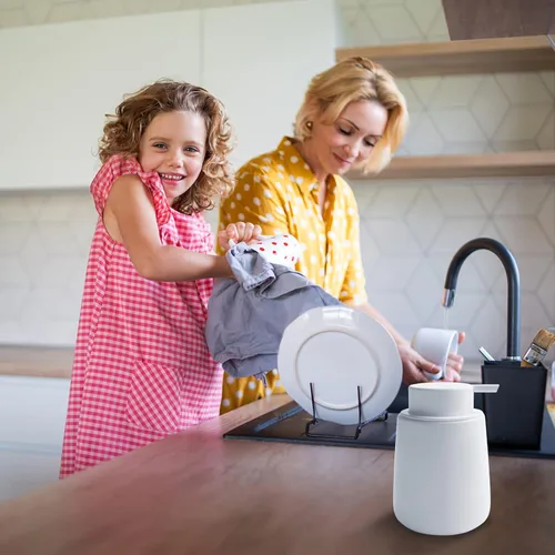 Miniatura 3 de Dispensador de espuma de jabón de cerámica con bomba fácil de prensar, dispensador de espuma de mano para champú, baño, cocina, 12 onzas, 2