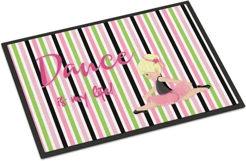 Miniatura 39 de Caroline's Treasures BB5374MAT Let's Dance Linen - Felpudo de lino verde azulado de 18 x 27 pulgadas, tapete para puerta delantera, para interiores