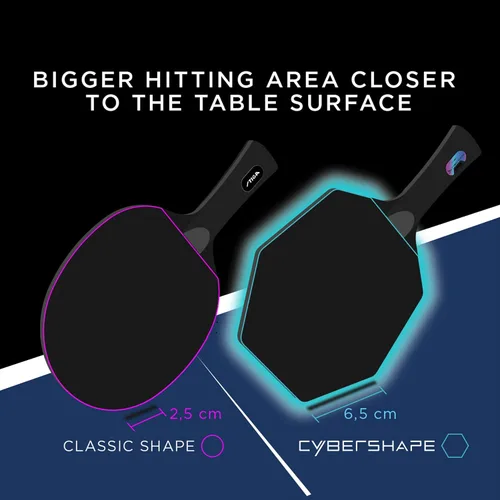 Miniatura 9 de STIGA Cybershape Carbon CWT Truls Edition - Cuchilla de tenis de mesa con tecnología de peso personalizada, control superior y agarre mejorado