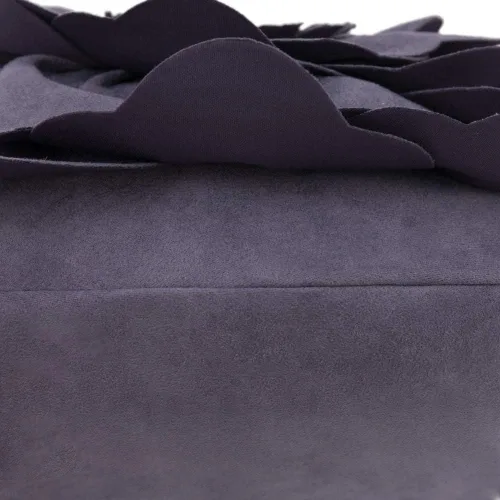 Miniatura 5 de JWH Funda de Almohada con Flores en Relieve Decorativa Floral Cojín Redondo Hecho a Mano para Casa Cama Sofá, 14 Pulgadas, Gris Morado