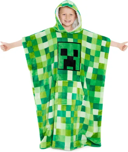 Miniatura 8 de Minecraft Manta con capucha para niños, adolescentes, talla única, poncho de forro polar suave de gran tamaño, acogedora manta con capucha, regalos