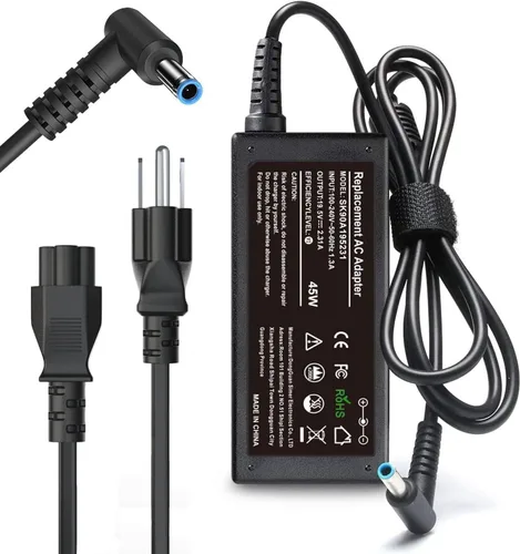Cargador portátil de 45 W para computadora portátil HP, adaptador de corriente inteligente de punta azul de 19.5 V 2.31 A para HP Pavilion x360,