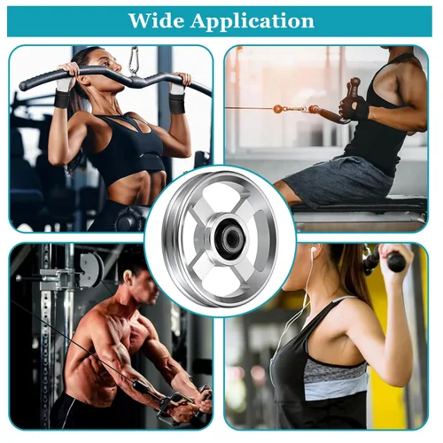 Miniatura 7 de OwnMy Juego de 2 ruedas de polea de aleación de aluminio de 3.740 in, sistema de polea para gimnasio en casa, máquinas de ejercicio, equipos
