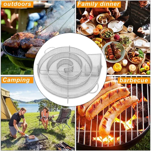 Miniatura 5 de Naysku Generador de humo frío, bandeja para ahumar pellets, ahumador de laberinto para frío, herramientas de cocina de parrilla de acero inoxidable