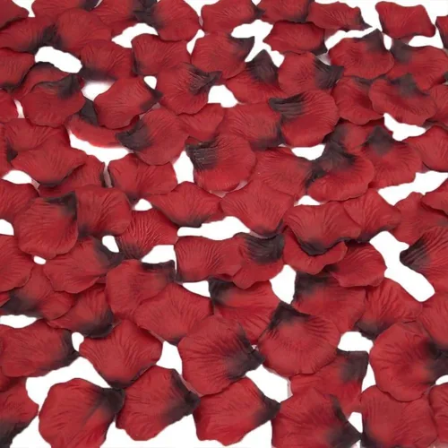 Snadulor - 1000 pétalos de flores de seda de color negro y rojo para mesa de boda, confeti, novia, fiesta, decoración de niña de las flores
