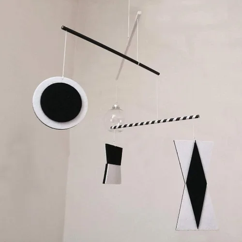 Miniatura 2 de Munari móvil Montessori juguete blanco negro fieltro Baby Shower baño Navidad regalo de Año Nuevo Inspirado Visual