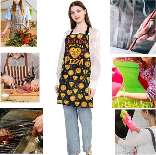 Miniatura 7 de JXGZSO Ama el delantal de cocina de pizza - Delantal de chef de cocina de pizzería