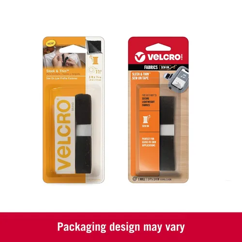 Miniatura 2 de VELCRO Brand Elegante y delgada para telas Cinta de 3 pies x 3/4 pulgadas, Negro Suave en la piel, ultraligera con Tecnología Sewing Lane