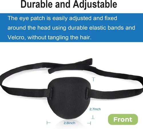 Miniatura 5 de 2 parches oculares para adultos y niños, parche ocular ajustable 3D para ojo derecho o izquierdo, cubierta de un ojo para ojos perezosos, disfraz