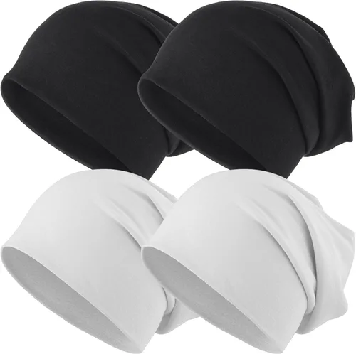 Miniatura 19 de EINSKEY Gorro ligero holgado para hombres y mujeres, gorro de algodón fino de gran tamaño, gorro de quimioterapia, gorro para dormir nocturno