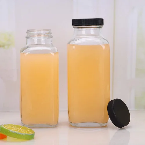 Miniatura 7 de Botellas de vidrio de 8 onzas, botella de agua de vidrio reutilizable con tapas herméticas, tarros de bebida vintage para batidos, kombucha, té