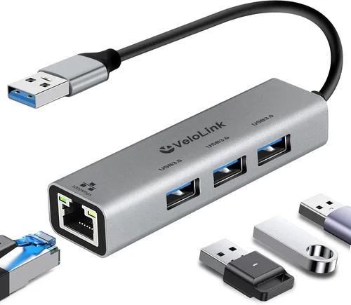 Miniatura 12 de Adaptador Ethernet a USB, 1 Gbps USB a RJ45 Gigabit LAN, USB 3.0 Ethernet compatible con 10/100/1000 Mbps. Compatible con portátiles, PC, Mac