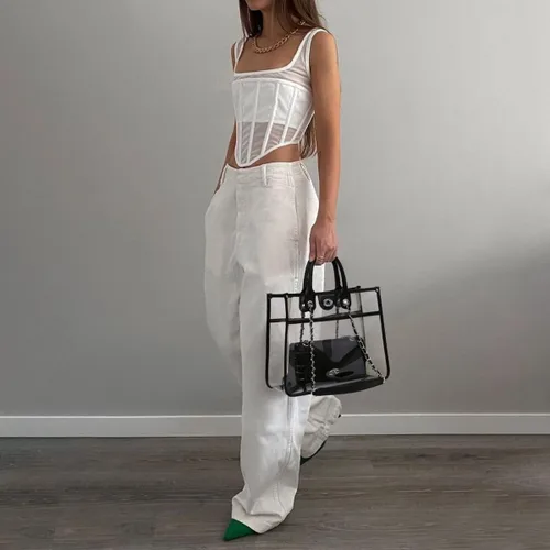 Miniatura 2 de MARCO M KELLY Bolso Grande Transparente Aprobado para Estadios para Mujeres, Bolso de Mano Transparente para Eventos en Estadios, Bolso Bandolera 2