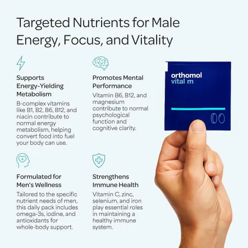Miniatura 7 de Orthomol Vital M - Paquete de polvo y tabletas para hombres, suplemento vitamínico de 30 días, energía diaria, reducción de fatiga y apoyo