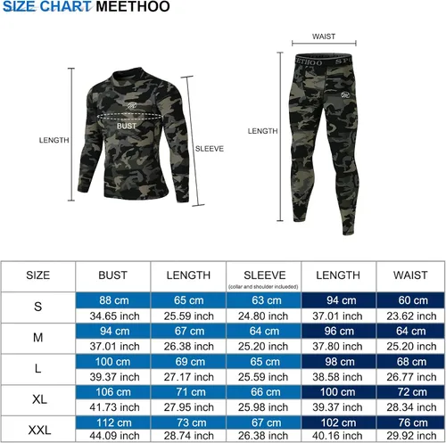 Miniatura 7 de Conjunto de ropa interior térmica para hombre, capa base de compresión, ropa de invierno con forro polar largo, ropa de correr y esquiar