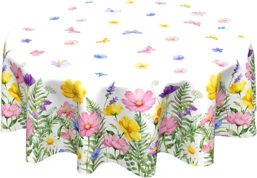 Miniatura 37 de Sweetshow Mantel Tropical Redondo de 60 Pulgadas para Verano Hoja de Palmera Hawaiana Verde Mantel Redondo de Poliéster Lavable Cubierta de Mesa