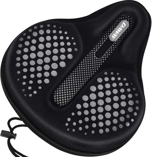 Miniatura 8 de DAWAY - Funda cómoda para asiento de bicicleta - Cojín acolchado de gel de silicona y espuma viscoelástica para asiento de bicicleta para hombres