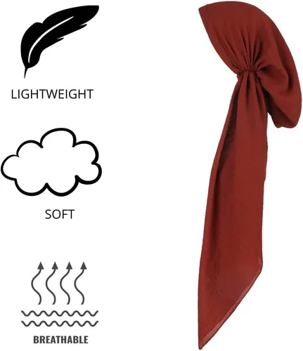 Miniatura 99 de Madison Headwear Bufandas preatadas para la cabeza para mujer con material ligero prensado y atractivo