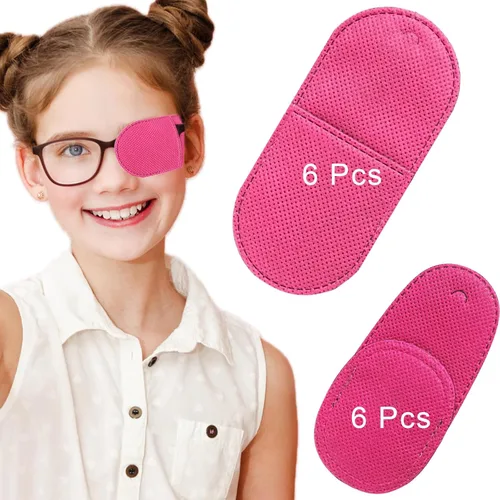 12 parches oculares para adultos y niños, parche médico para ojos, tratamiento de ojos perezosos, ambliopía y estrabismo, parche para ojos izquierdo