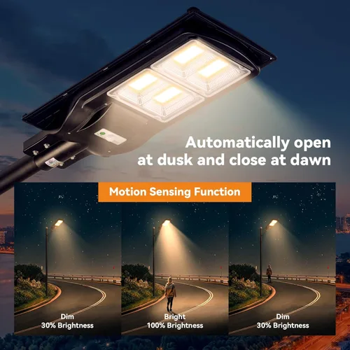 Miniatura 3 de LANGY Luces solares de 3000 K de color blanco cálido para exteriores, luces de estacionamiento comercial, luces amarillas, 180 LED chips de luz