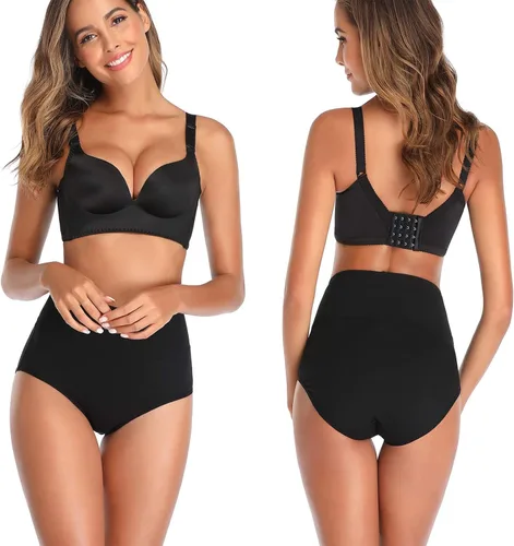 Miniatura 3 de QOVOQ Ropa interior de algodón de cintura alta para mujer, bragas elásticas suaves y cómodas para mujer, paquete múltiple