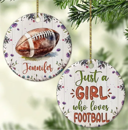 Miniatura 8 de Hyturtle Adorno de Navidad personalizado para amantes del béisbol, adorno de cerámica con nombre personalizado de Just A Girl Who Loves Baseball