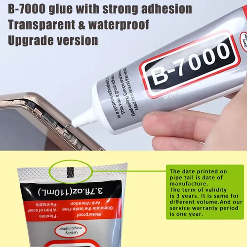 Miniatura 6 de B7000 - Pegamento para joyería, 4 piezas x 25 ml, B-7000 pegamento transparente super adhesivo multifunción, adhesivo industrial transparente