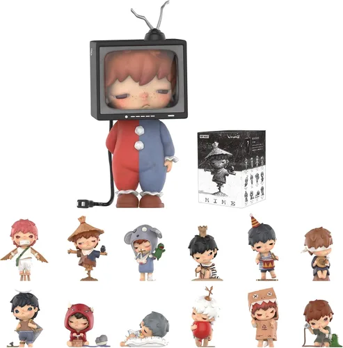 POP MART - Figuras de la serie Hirono Mime, figuras de caja ciega Hirono, figuras de acción de diseño aleatorio coleccionables, juguetes para
