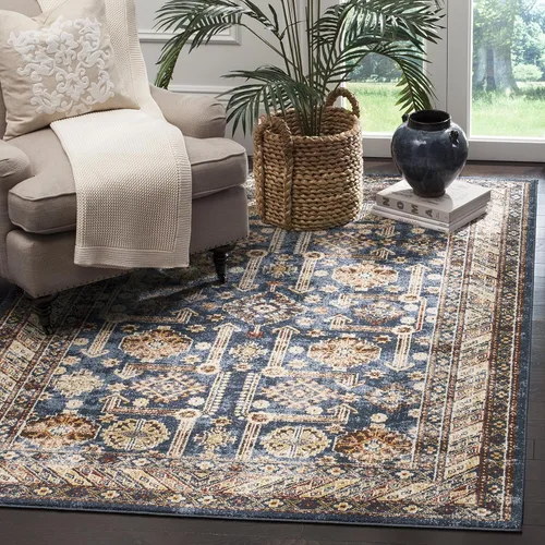 Miniatura 9 de SAFAVIEH Bijar Collection BIJ653B - Alfombra tradicional oriental, envejecida, no desprende pelusa, 2 pies 3 pulgadas x 10 pies, color azul