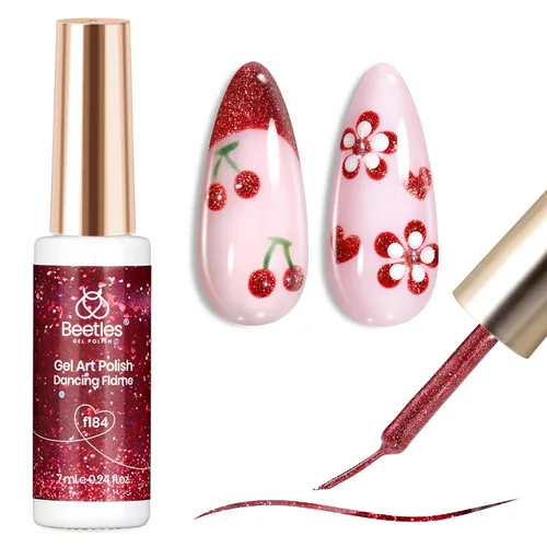 Miniatura 9 de beetles Gel Polish Swirl Nail Art - Esmalte de uñas de gel blanco, 1 unidad de 0.2 fl oz, pintura clásica de uñas de color blanco para línea