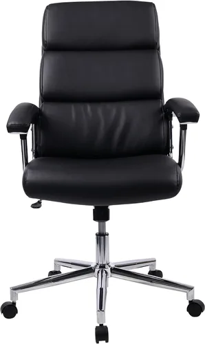 Miniatura 4 de Lorell Silla ejecutiva negra con respaldo alto de cuero