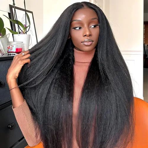 Miniatura 9 de ISEE Pelucas de cabello sin pegamento para principiantes, pelucas de encaje frontal para mujeres negras, cabello humano corto y lacio, pelucas