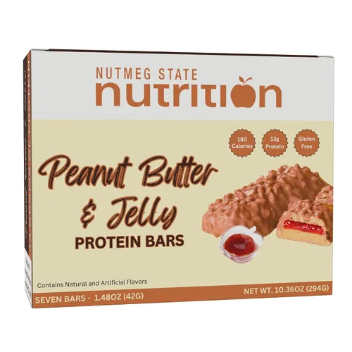 Miniatura 16 de Nutmeg State Nutrition - Barras altas en proteínas, sin gluten, bajas en calorías, ideales para dietas proteicas, 7 porciones por caja