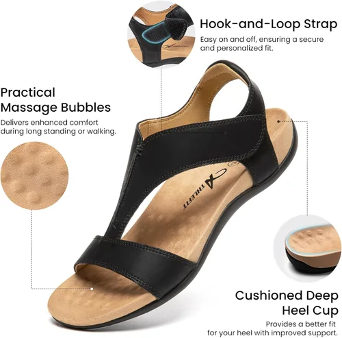 Miniatura 4 de Athlefit - Sandalias ortopédicas para mujer, sandalias de playa cómodas con soporte ortopédico para el arco del pie